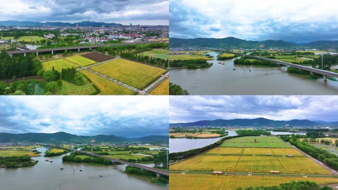 乡村振兴 乡村田园风光  高铁 动车