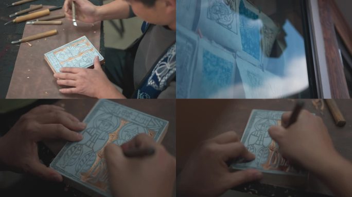 云南大理非遗甲马雕刻