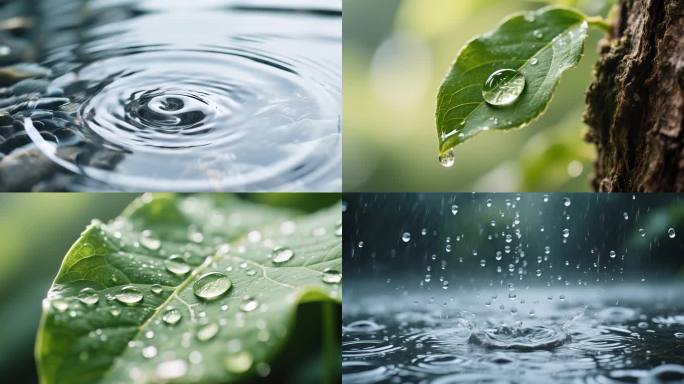 水水滴水面春雨雨溪流水流水波纹水花河水
