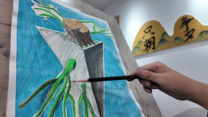 儿童绘画创作过程