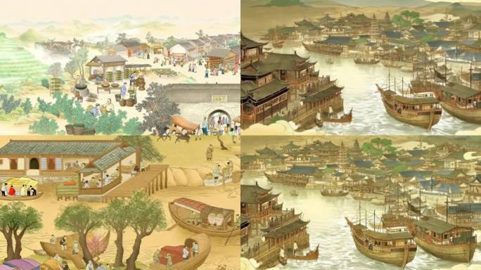 4K圆明园古运河清明上河图 京杭大运河