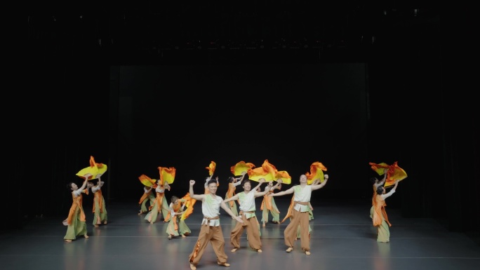 舞台上的丝绸舞蹈表演