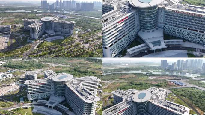 城市医院建筑群航拍