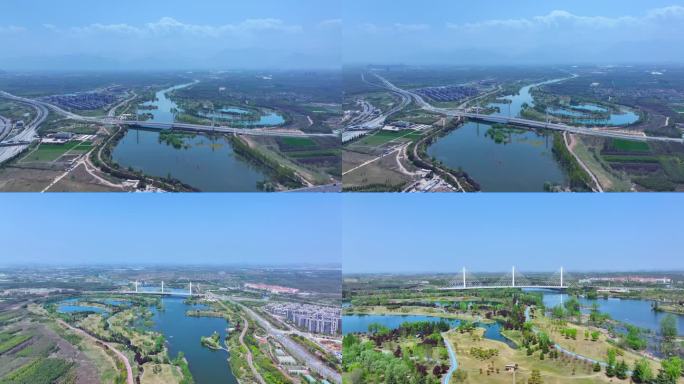 梁家滩湿地公园航拍