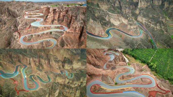 盘山公路：甘肃景泰黄河石林国家地质公园