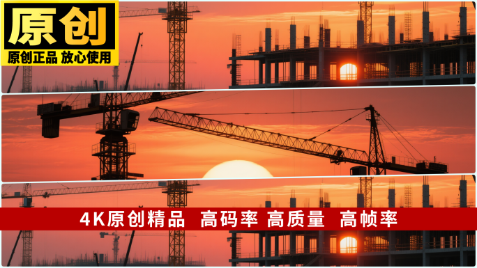 建筑工地工地延时城市建设工地施工建筑工人