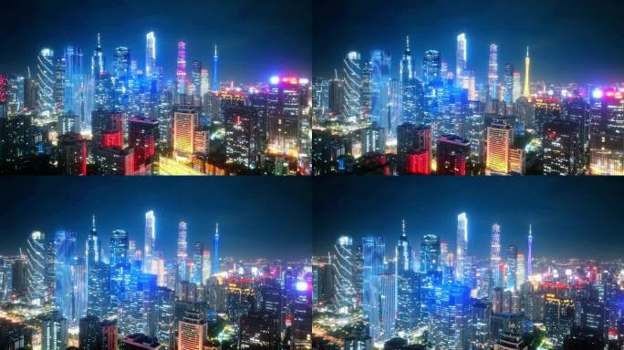 城市夜景航拍