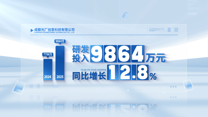 简洁蓝色企业文字数据展示