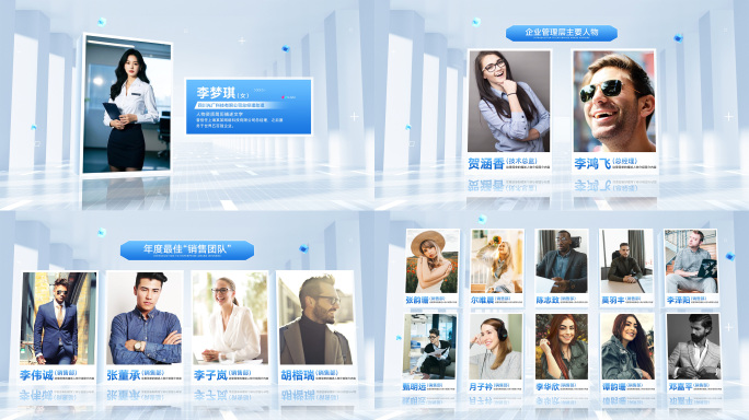 简洁光影人物介绍团队表彰ae模板
