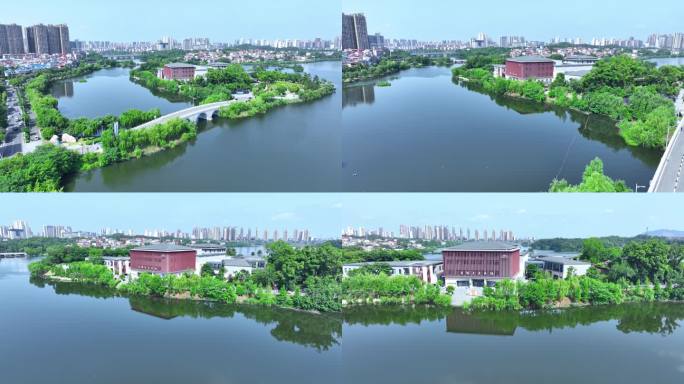 城市湖景风光