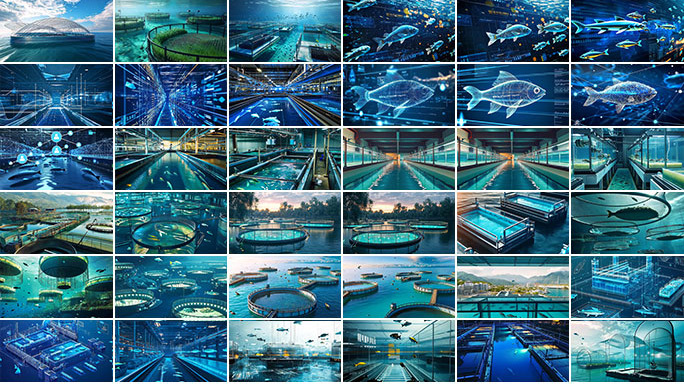 合集深海养殖海洋经济海水鱼苗种业孵化基地