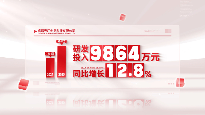 简洁红色企业文字数据包装展示