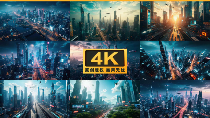 【合集】未来中国城市发展科技感航拍