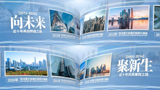 简洁明亮科技照片墙图文照片滚动ae模板