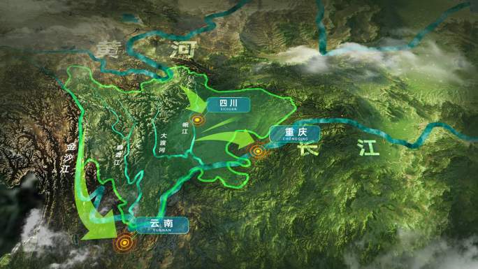 长江黄河水路交通运输线路展示