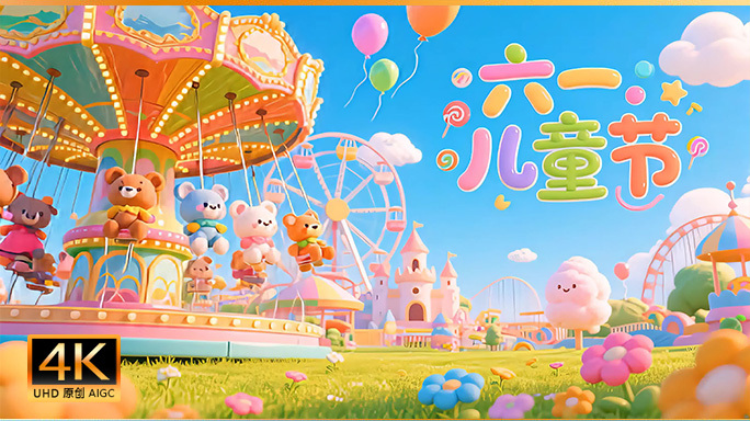 六一儿童节片头 童趣乐园儿童欢乐节日动画