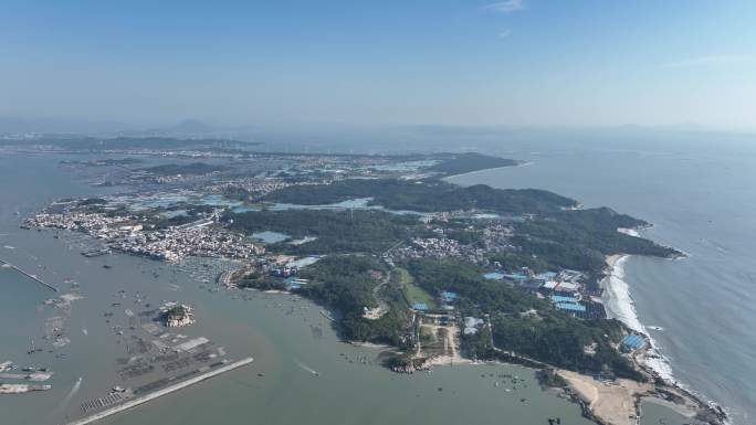 梅岭镇周边全貌合集海岛渔村风光航拍