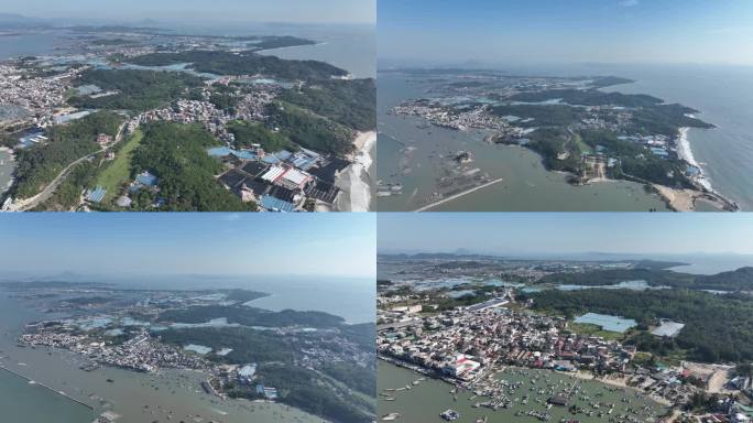 梅岭镇周边全貌合集海岛渔村风光航拍