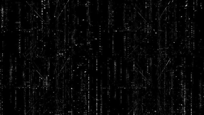 黑色背景上流动的抽象数据流