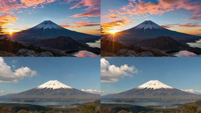 富士山日出壮丽景色