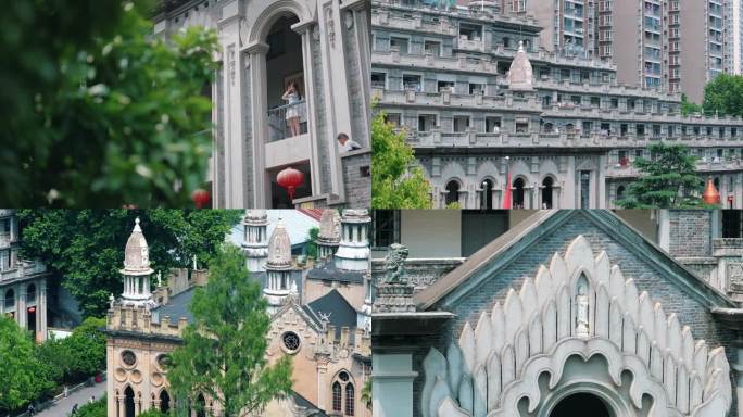 4K武汉标志打卡景点建筑古德寺