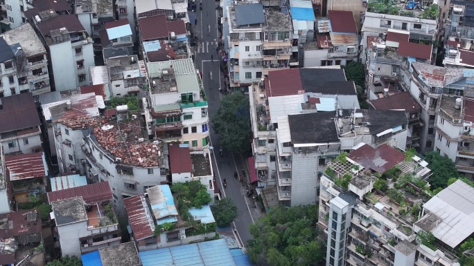 城市密集建筑鸟瞰
