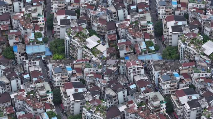 城市密集建筑鸟瞰