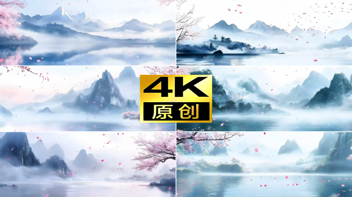 4K宽屏水墨中国风入画江南水乡唯美古风