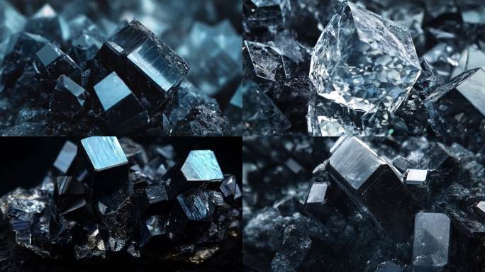 黑色质感水晶冰晶包视方解石石英石矿石铁矿