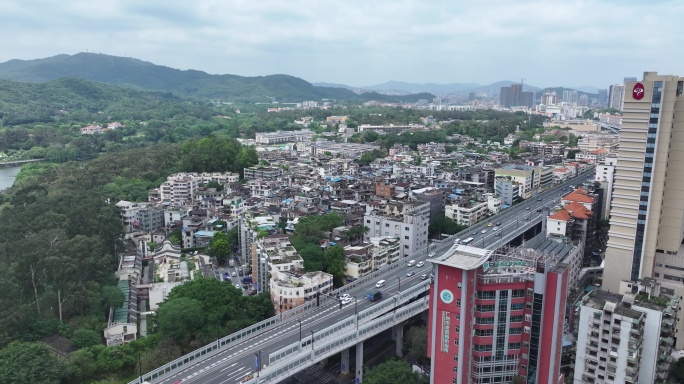 城市高架桥交通航拍