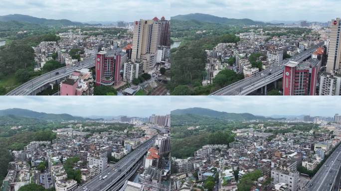 城市高架桥交通航拍