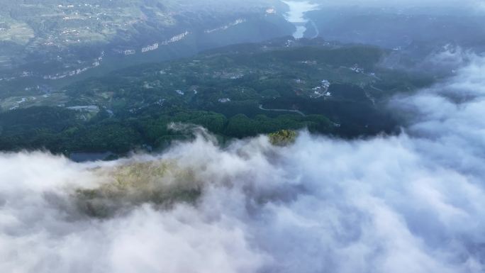 重庆南川风吹岭壮丽日出云瀑航拍