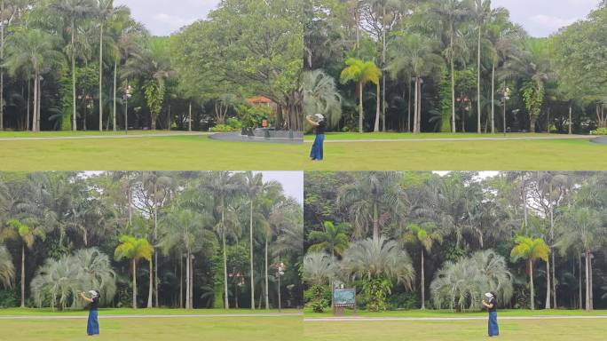 热带植物园的休闲时光