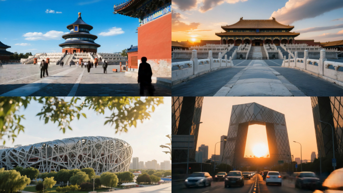 北京城市地标建筑航拍延时合集