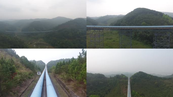 4K山间管道运输航拍