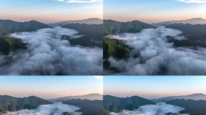 云海 山 雾气 森林 大自然 航拍5K