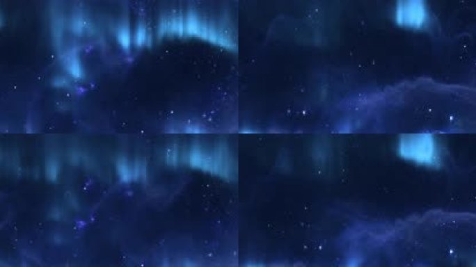 蓝色梦幻星空极光背景