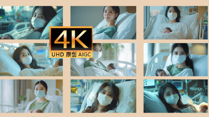 产后母婴病房护理片头 新生儿与妈妈时刻