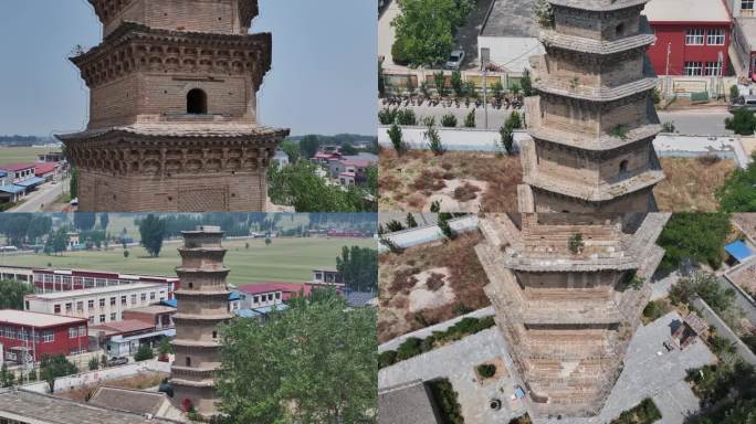 河南省新乡市延津县广唐寺塔航拍