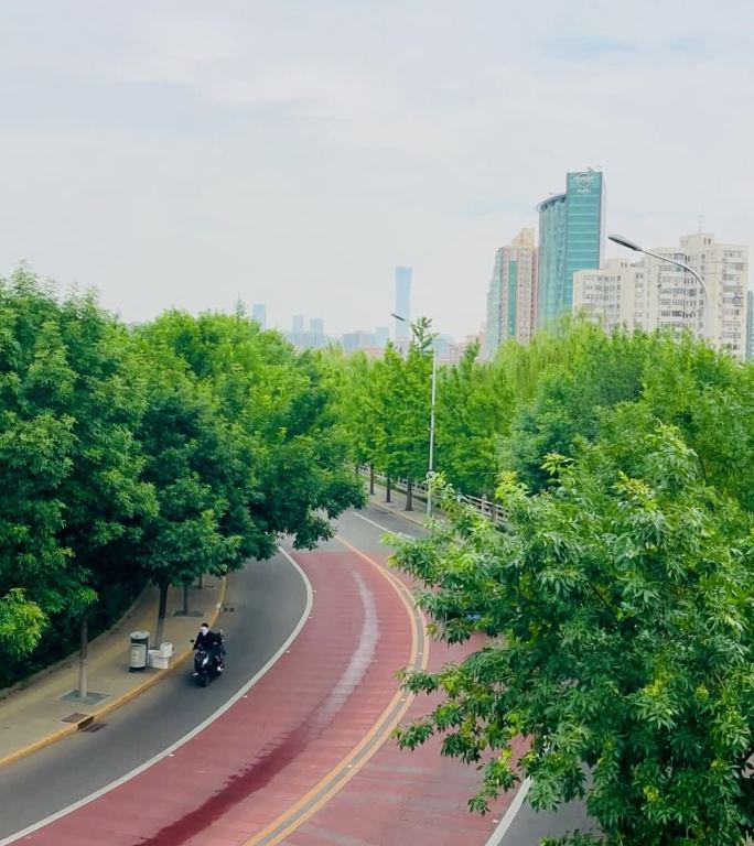 北京护城河角楼图书馆延时风光
