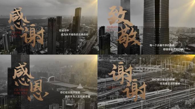 大气金色文字片头排版 （含实拍 无插件）