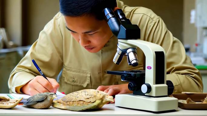科学家研究鸟类