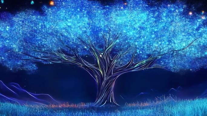 蓝色梦幻大树led循环