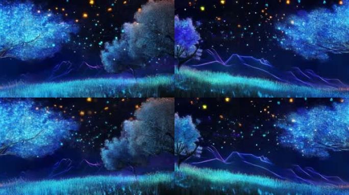 蓝色梦幻大树led循环