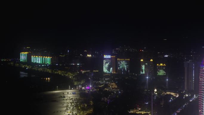 都市夜景建筑群灯光
