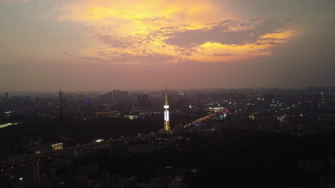 城市夜景航拍