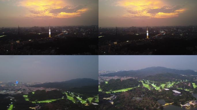 城市夜景航拍