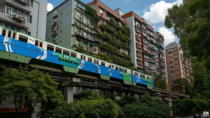 轨道交通与城市建筑共生 重庆穿楼轻轨城市