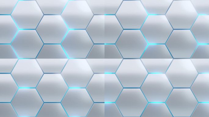 3D抽象白色六边形图案背景