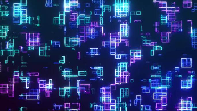 科技感立方体碎块效果